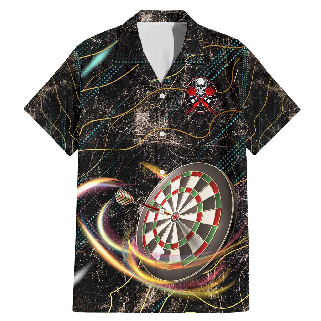 Personalized Skull and Darts Graphic Family Matching Mermaid Dress and Hawaiian Shirt with Neon Design - Wonder Print Shop