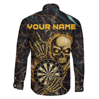 Personalized Skull and Darts Graphic Family Matching Mermaid Dress and Hawaiian Shirt with Neon Design - Wonder Print Shop