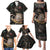 Personalized Skull and Darts Graphic Family Matching Puletasi and Hawaiian Shirt with Neon Design - Wonder Print Shop