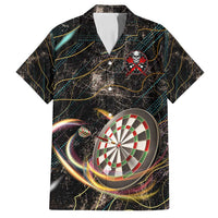 Personalized Skull and Darts Graphic Family Matching Puletasi and Hawaiian Shirt with Neon Design - Wonder Print Shop