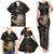 Personalized Skull and Darts Graphic Family Matching Tank Maxi Dress and Hawaiian Shirt with Neon Design - Wonder Print Shop
