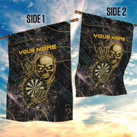 Personalized Skull and Darts Graphic Garden Flag with Neon Design - Wonder Print Shop