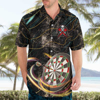 Personalized Skull and Darts Graphic Hawaiian Shirt with Neon Design - Wonder Print Shop