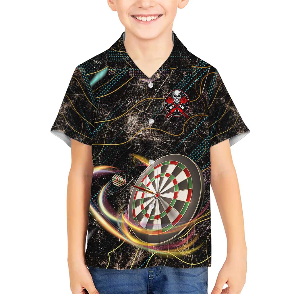 Personalized Skull and Darts Graphic Hawaiian Shirt with Neon Design - Wonder Print Shop