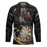 Personalized Skull and Darts Graphic Hockey Jersey with Neon Design - Wonder Print Shop
