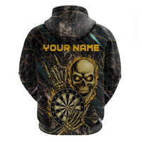 Personalized Skull and Darts Graphic Hoodie with Neon Design - Wonder Print Shop