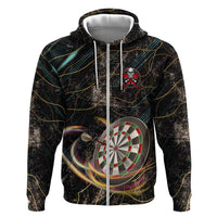 Personalized Skull and Darts Graphic Hoodie with Neon Design - Wonder Print Shop