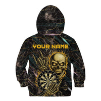 Personalized Skull and Darts Graphic Kid Hoodie with Neon Design - Wonder Print Shop