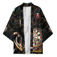Personalized Skull and Darts Graphic Kimono with Neon Design - Wonder Print Shop