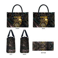 Personalized Skull and Darts Graphic Leather Bag with Neon Design - Wonder Print Shop