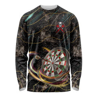 Personalized Skull and Darts Graphic Long Sleeve Shirt with Neon Design - Wonder Print Shop