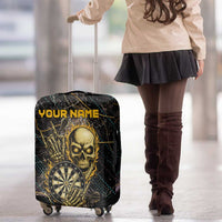 Personalized Skull and Darts Graphic Luggage Cover with Neon Design - Wonder Print Shop