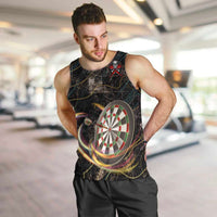 Personalized Skull and Darts Graphic Men Tank Top with Neon Design - Wonder Print Shop