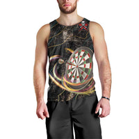 Personalized Skull and Darts Graphic Men Tank Top with Neon Design - Wonder Print Shop