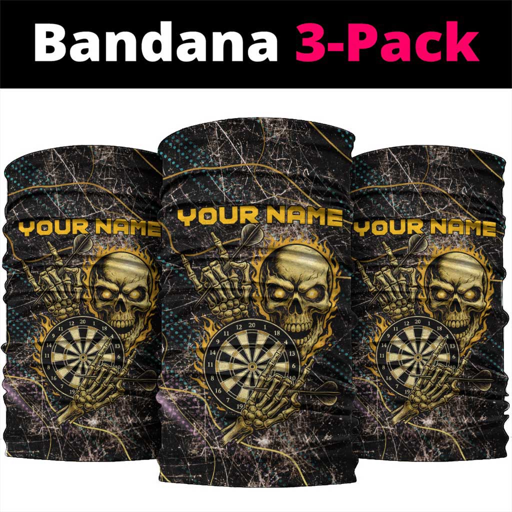 Skull and Darts Graphic Neck Gaiter with Neon Design TS04