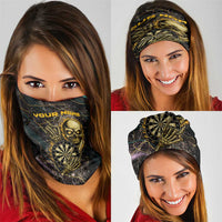 Skull and Darts Graphic Neck Gaiter with Neon Design TS04
