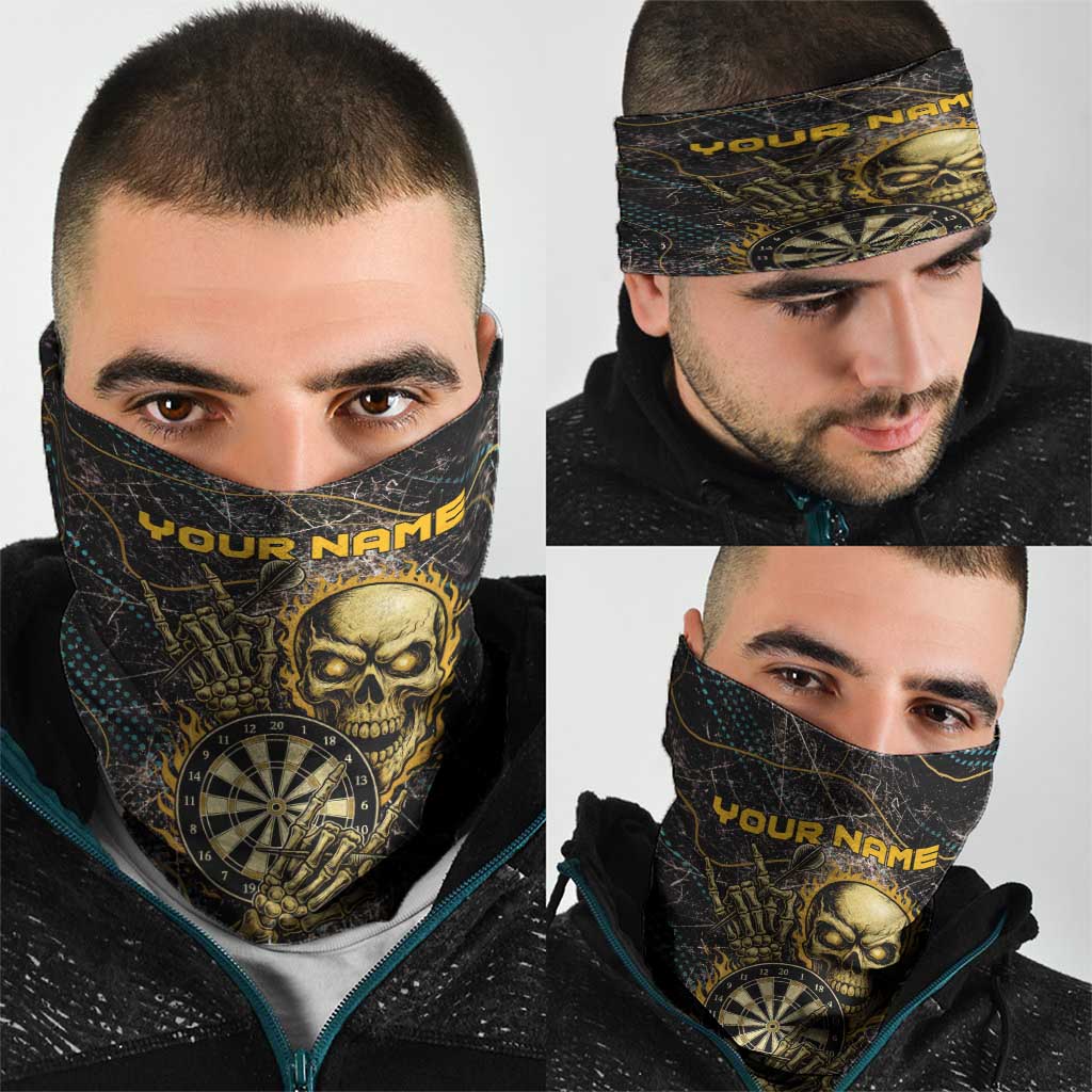 Skull and Darts Graphic Neck Gaiter with Neon Design TS04