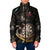 Personalized Skull and Darts Graphic Padded Jacket with Neon Design - Wonder Print Shop