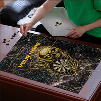 Personalized Skull and Darts Graphic Puzzle with Neon Design - Wonder Print Shop