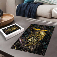 Personalized Skull and Darts Graphic Puzzle with Neon Design - Wonder Print Shop