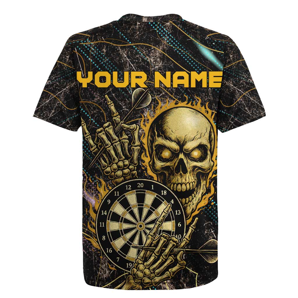 Personalized Skull and Darts Graphic Rugby Jersey with Neon Design - Wonder Print Shop