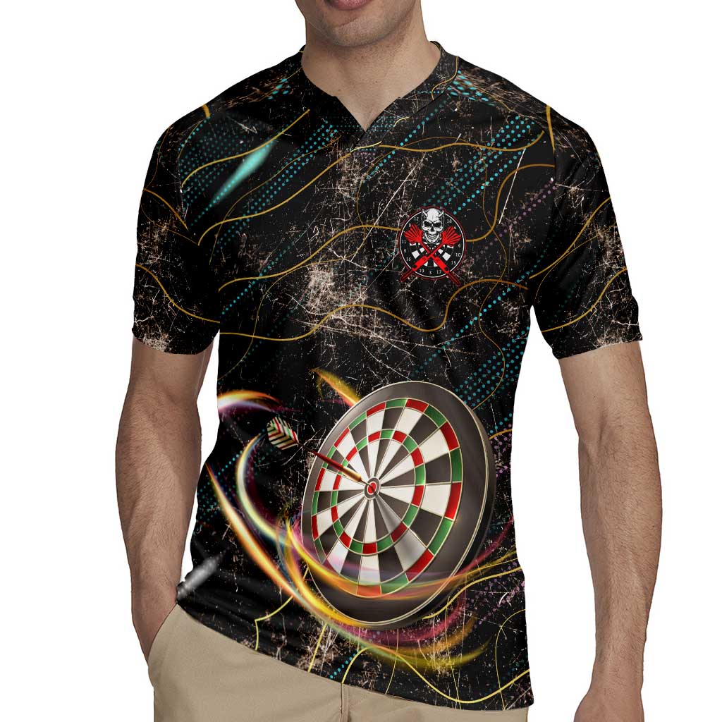 Personalized Skull and Darts Graphic Rugby Jersey with Neon Design - Wonder Print Shop