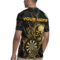 Personalized Skull and Darts Graphic Rugby Jersey with Neon Design - Wonder Print Shop