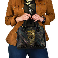 Personalized Skull and Darts Graphic Shoulder Handbag with Neon Design - Wonder Print Shop