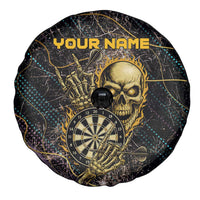 Personalized Skull and Darts Graphic Spare Tire Cover with Neon Design - Wonder Print Shop