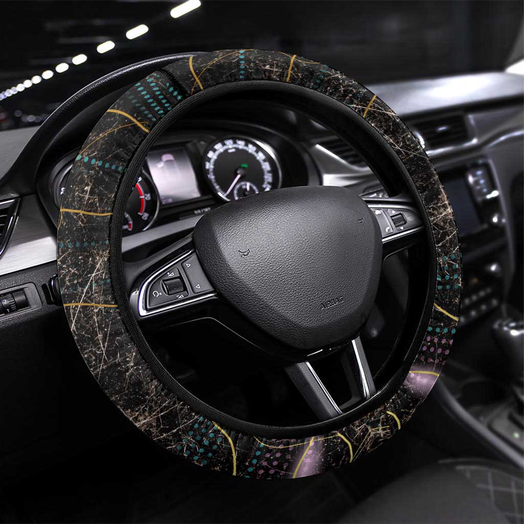 Skull and Darts Graphic Steering Wheel Cover with Neon Design - Wonder Print Shop
