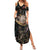 Personalized Skull and Darts Graphic Summer Maxi Dress with Neon Design - Wonder Print Shop