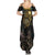Personalized Skull and Darts Graphic Summer Maxi Dress with Neon Design - Wonder Print Shop