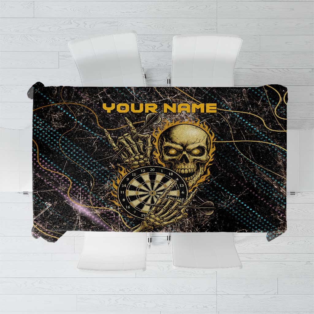 Personalized Skull and Darts Graphic Tablecloth with Neon Design - Wonder Print Shop