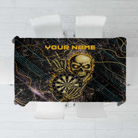 Personalized Skull and Darts Graphic Tablecloth with Neon Design - Wonder Print Shop