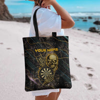 Personalized Skull and Darts Graphic Tote Bag with Neon Design - Wonder Print Shop