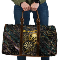 Personalized Skull and Darts Graphic Travel Bag with Neon Design - Wonder Print Shop