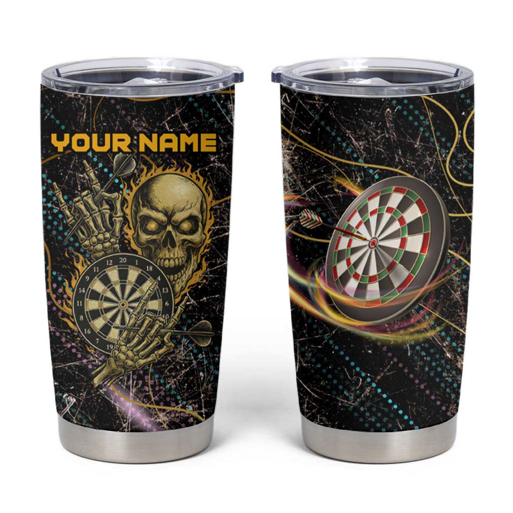 Personalized Skull and Darts Graphic Tumbler Cup with Neon Design - Wonder Print Shop