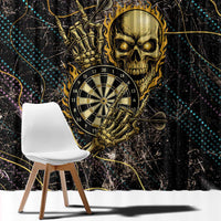 Personalized Skull and Darts Graphic Window Curtain with Neon Design - Wonder Print Shop