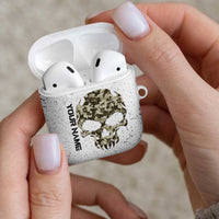Personalized Camouflage Skull and American Flag Darts AirPods Case - Wonder Print Shop