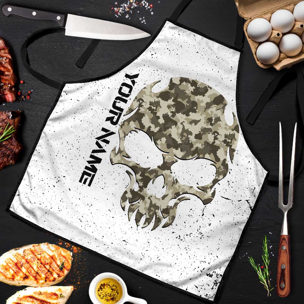 Personalized Camouflage Skull and American Flag Darts Apron - Wonder Print Shop