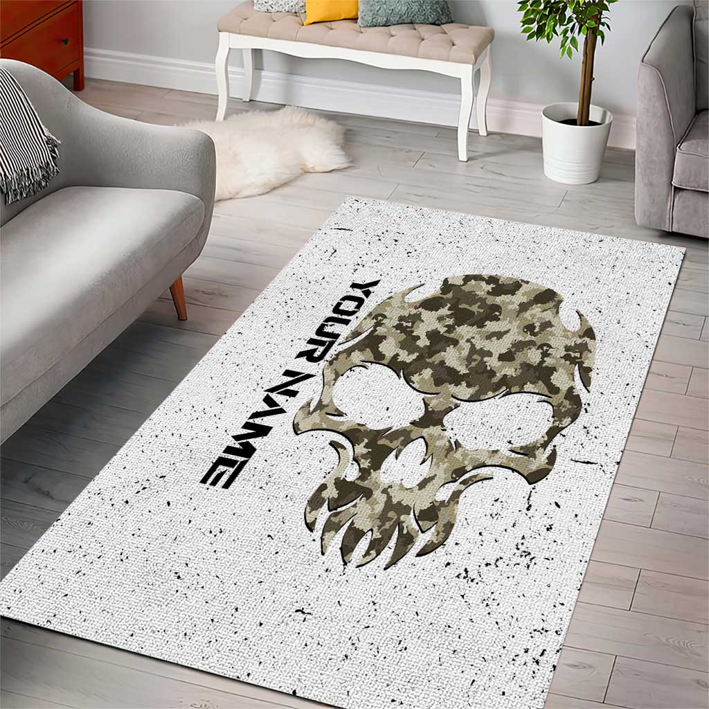 Personalized Camouflage Skull and American Flag Darts Area Rug - Wonder Print Shop