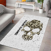Personalized Camouflage Skull and American Flag Darts Area Rug - Wonder Print Shop