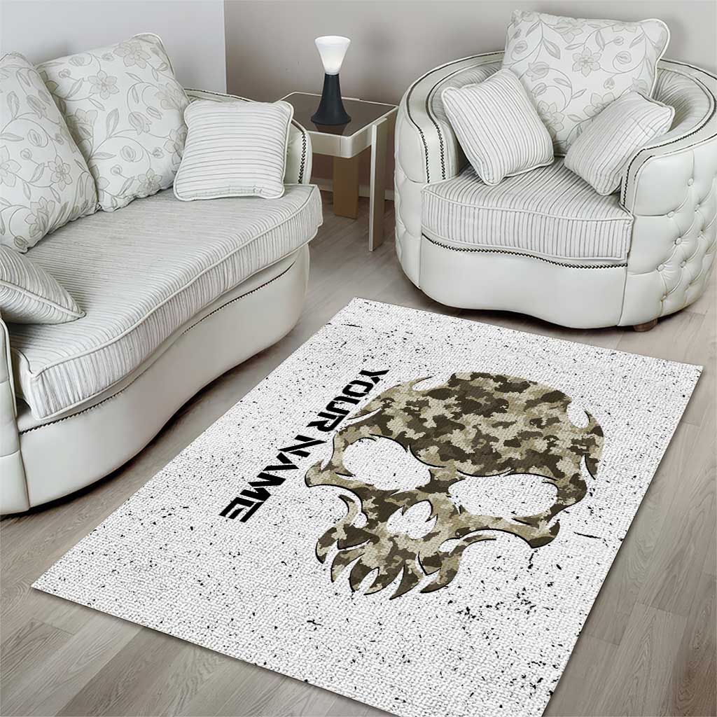 Personalized Camouflage Skull and American Flag Darts Area Rug - Wonder Print Shop