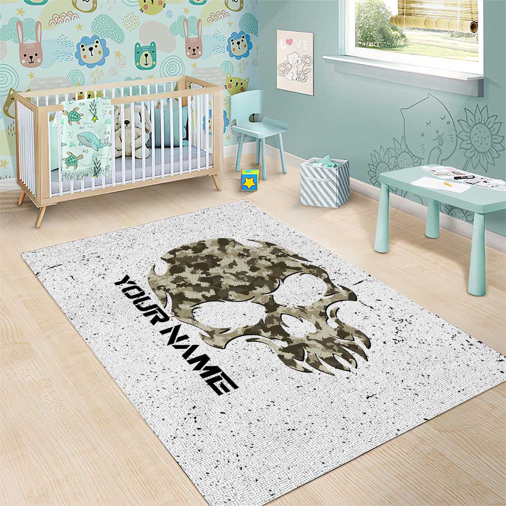 Personalized Camouflage Skull and American Flag Darts Area Rug - Wonder Print Shop