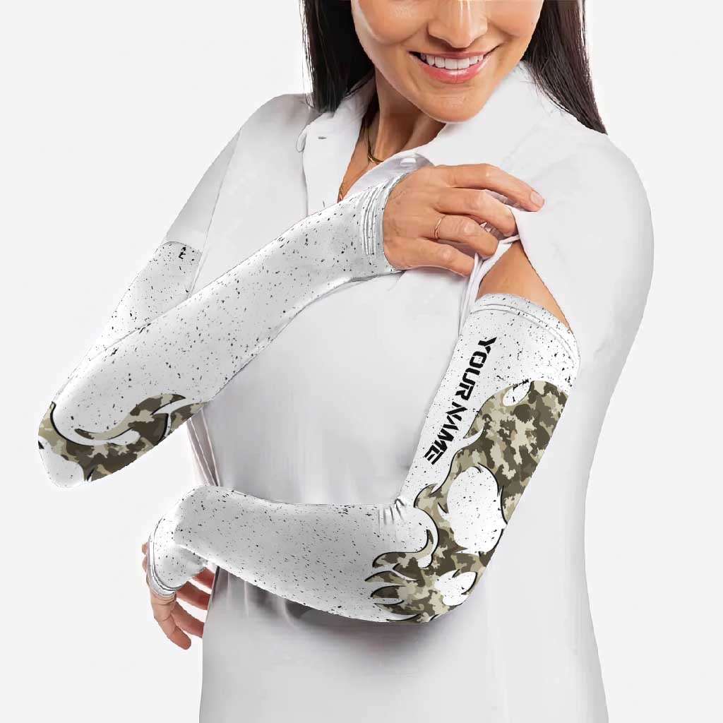 Personalized Camouflage Skull and American Flag Darts Arm Sleeves - Wonder Print Shop