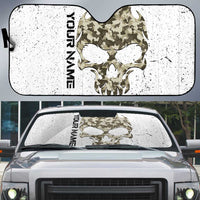 Personalized Camouflage Skull and American Flag Darts Auto Sun Shade - Wonder Print Shop