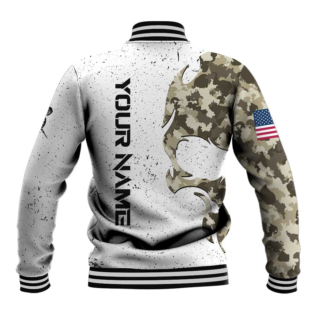 Personalized Camouflage Skull and American Flag Darts Baseball Jacket - Wonder Print Shop