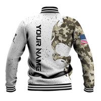 Personalized Camouflage Skull and American Flag Darts Baseball Jacket - Wonder Print Shop