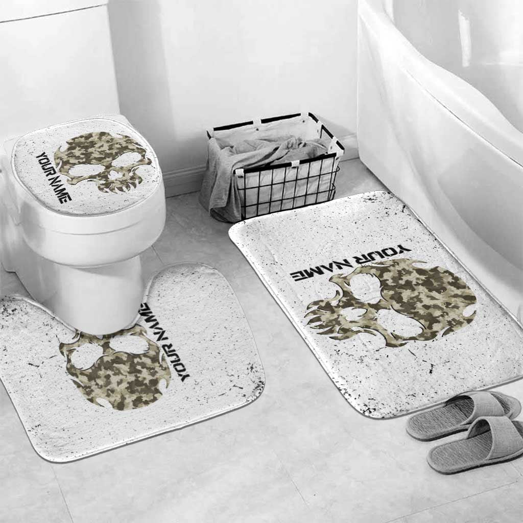 Personalized Camouflage Skull and American Flag Darts Bathroom Set - Wonder Print Shop