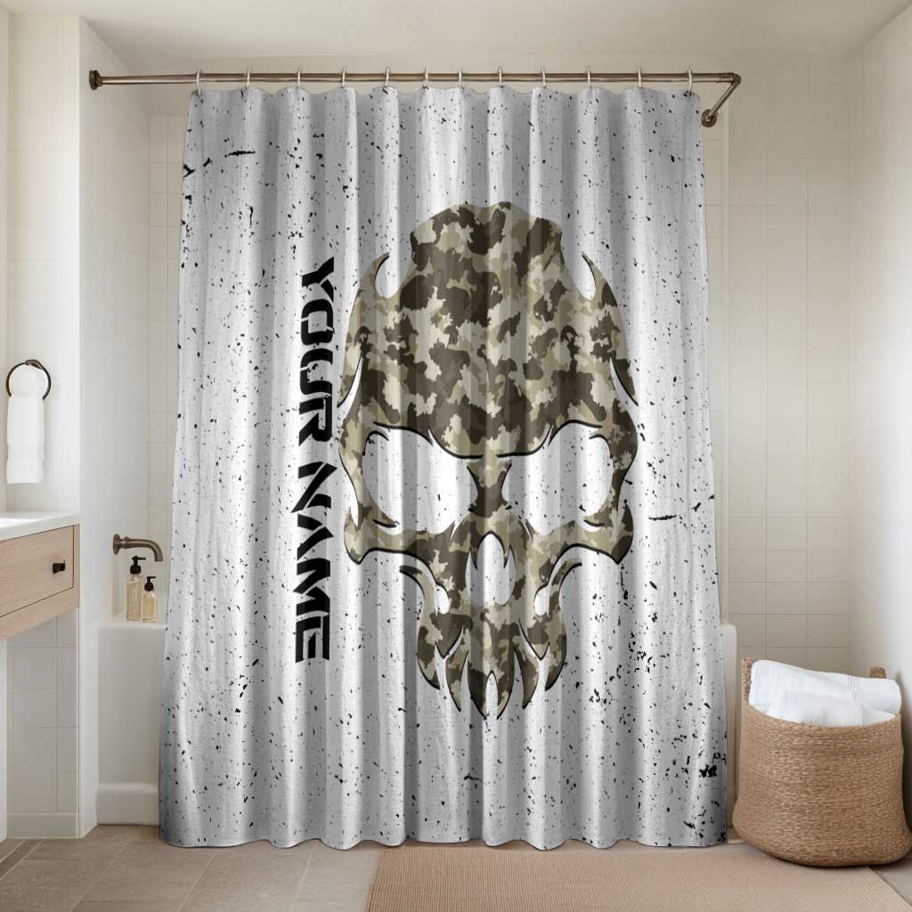 Personalized Camouflage Skull and American Flag Darts Bathroom Set - Wonder Print Shop
